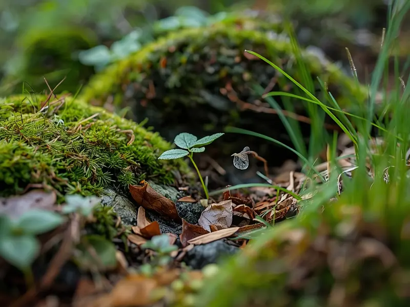 Detailed Irish forest ecosystem illustrating the complexity and interconnection of environmental data points