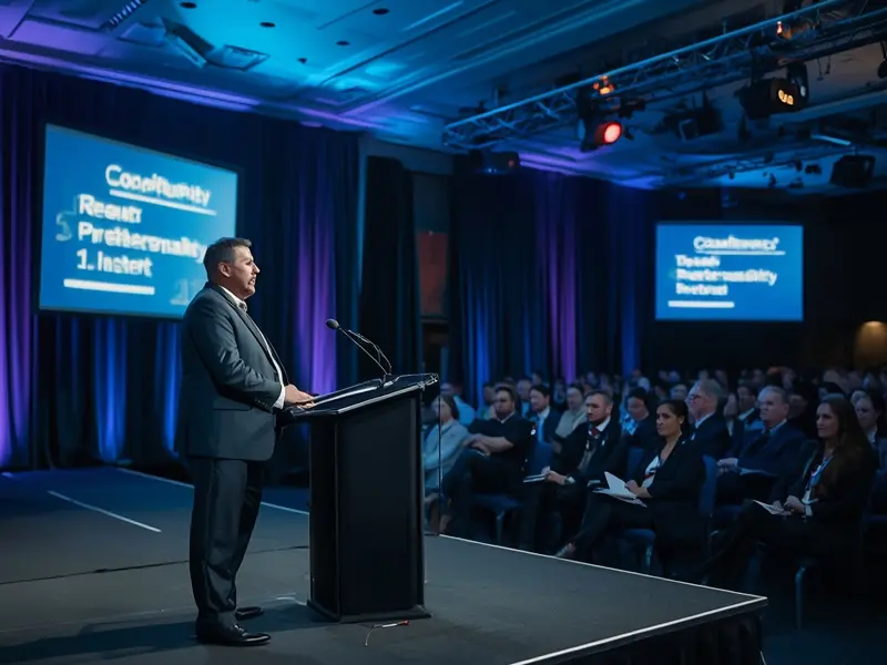 Sustainability thought leader presenting expertise at prominent Irish conference building professional profile