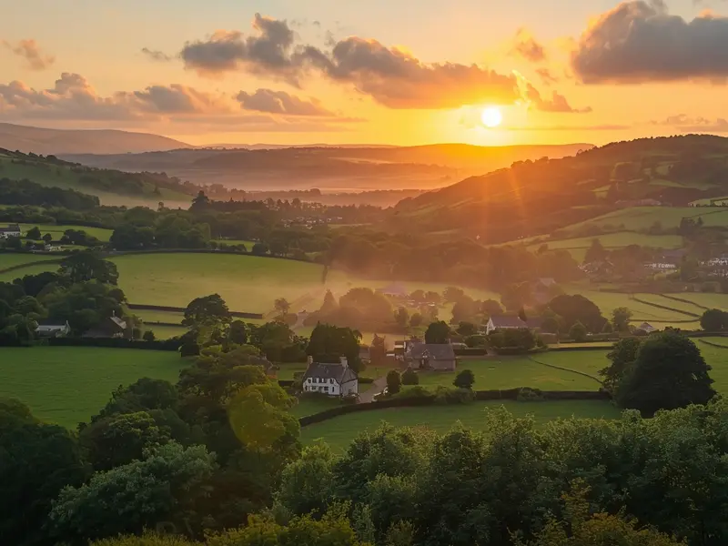 Dawn breaking over Irish countryside, symbolizing new opportunities and clear direction in sustainability reporting
