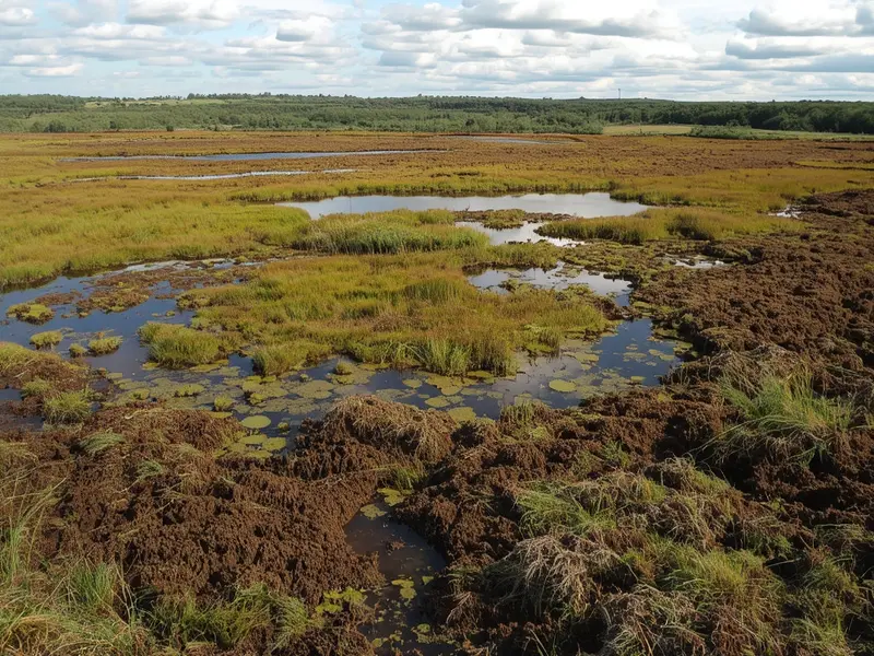 Irish peatland ecosystem undergoing ecological restoration