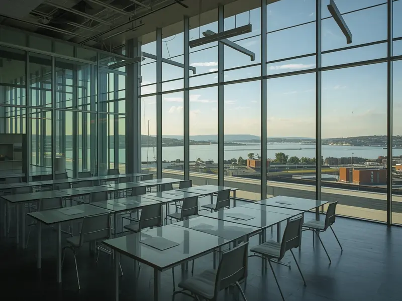Contemporary Irish conference venue with sustainable architecture and natural waterfront views