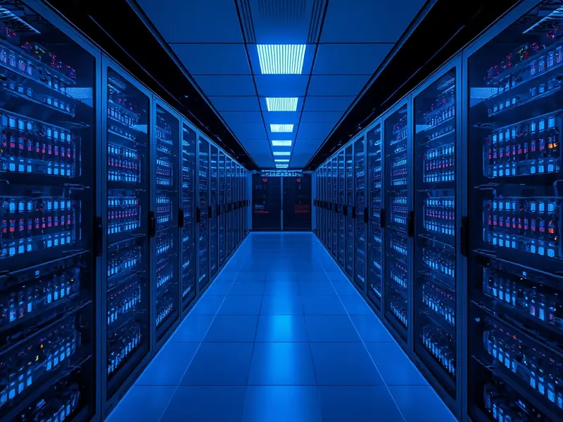 Advanced data center infrastructure powering AI systems for sustainability optimization and environmental analytics