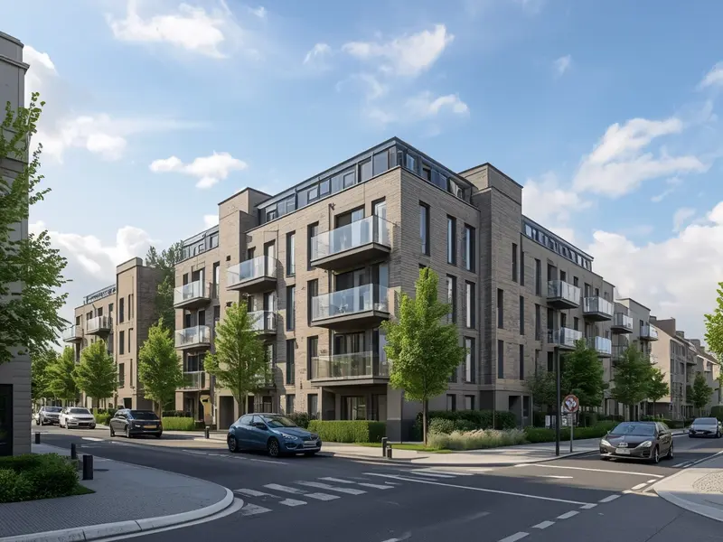 Modern energy-efficient housing development in Irish urban environment