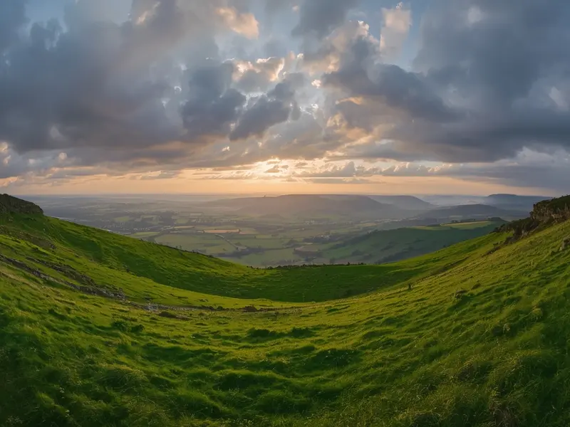 Sunrise over Northern Ireland countryside symbolizing the transition to a sustainable future