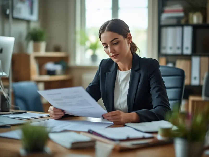 Business professional analyzing award entry costs and membership savings