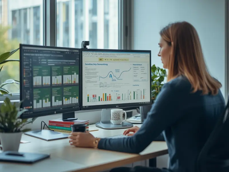 Professional developing ESG report using systematic frameworks and data in Ireland