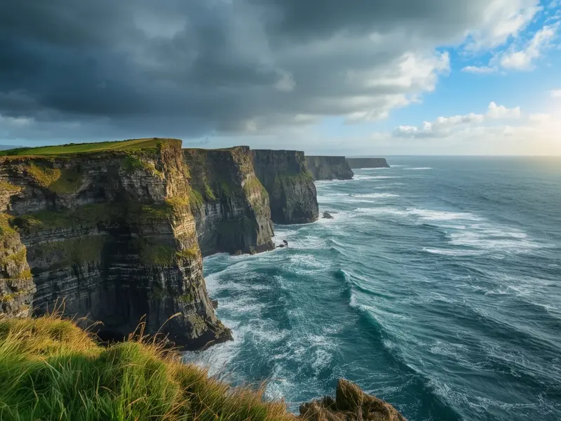 Irish cliffs meeting challenging ocean conditions, symbolizing resilience and navigating complex implementation requirements