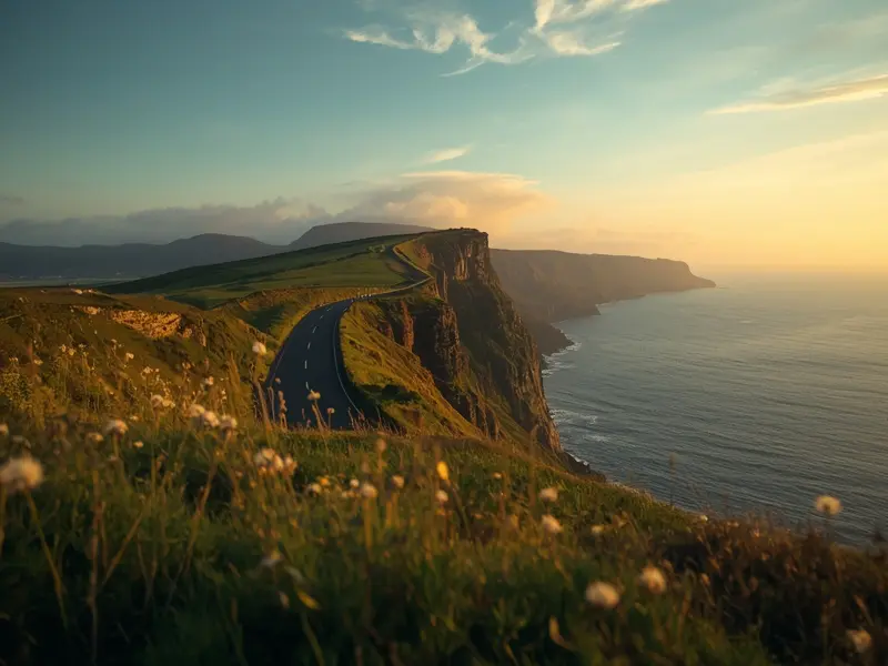 Winding coastal road through Irish landscape representing the phased journey of CSRD implementation