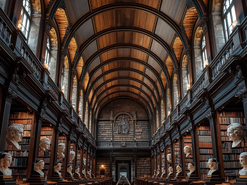 Historic Trinity College library symbolizing knowledge, learning, and academic excellence in Ireland