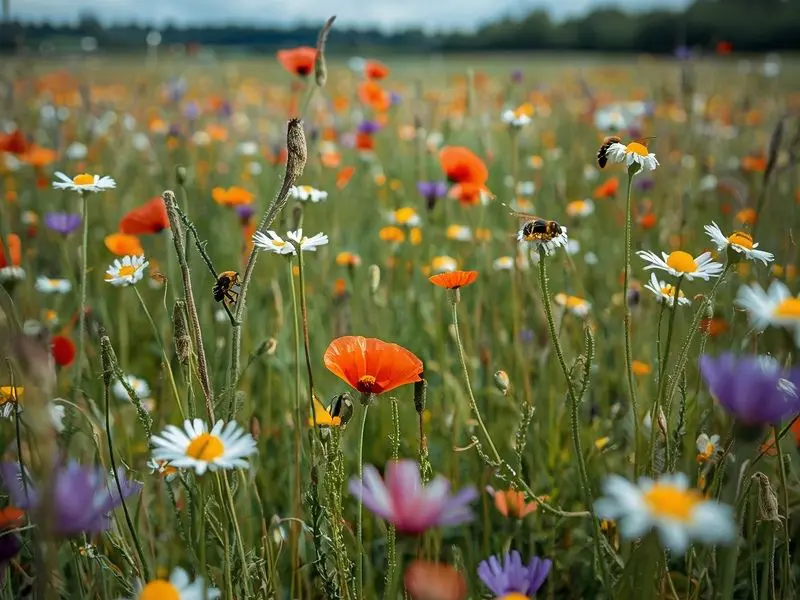 Native Irish wildflower meadow supporting pollinators and biodiversity