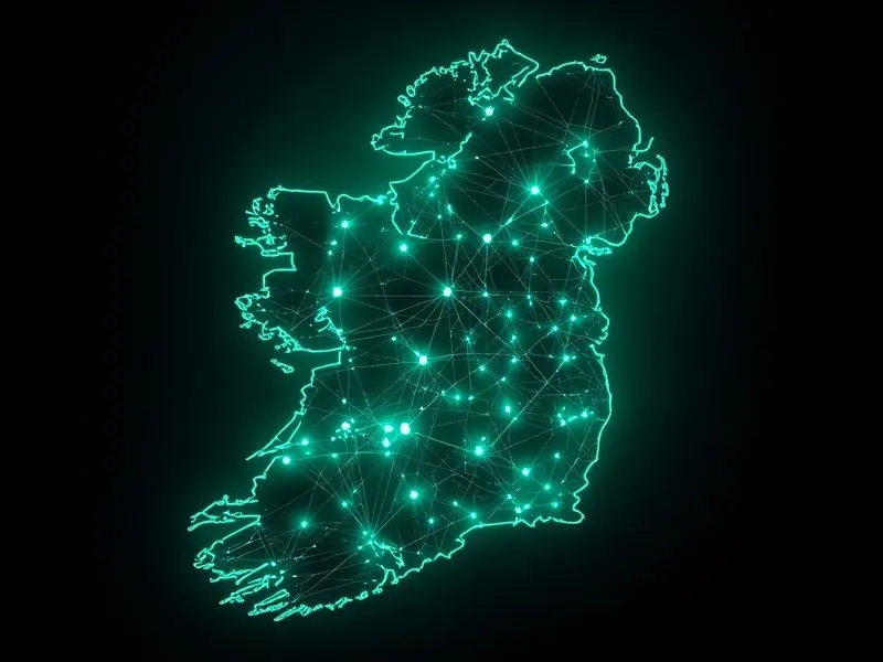 Map of Ireland illustrating cross-border environmental collaboration between North and South