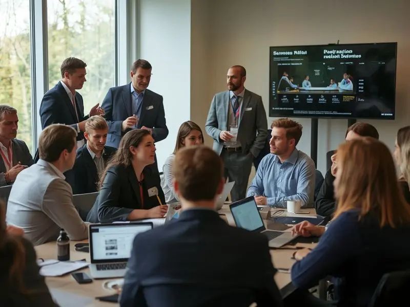 Sustainability professionals collaborating on Northern Ireland's green transition, representing the All-Ireland Sustainability Network's 600+ member organizations