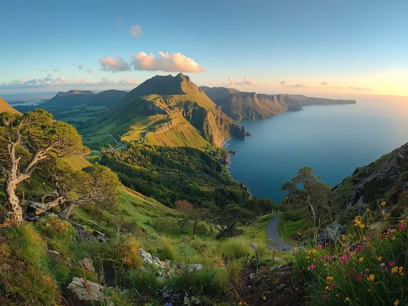Panoramic Irish landscape from mountains to coast representing comprehensive environmental protection